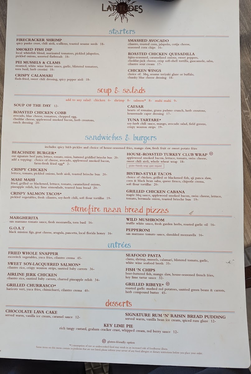 Latitudes Restaurant Menu - Image 3