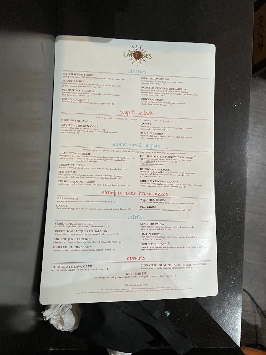 Latitudes Restaurant Menu - Image 5
